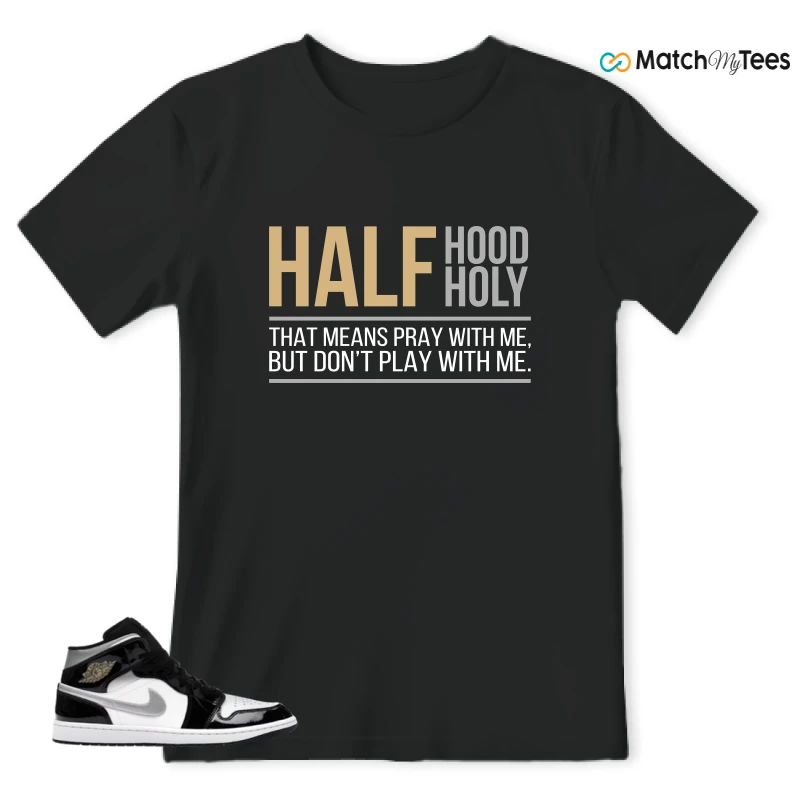 NIKE AIR JORDAN 1 MID SE BLACK WHITE SNEAKER Matching Tees t-shirt