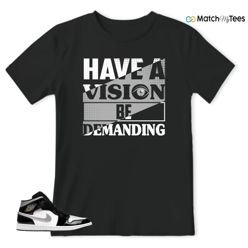 NIKE AIR JORDAN 1 MID SE BLACK WHITE SNEAKER Matching Tees t-shirt