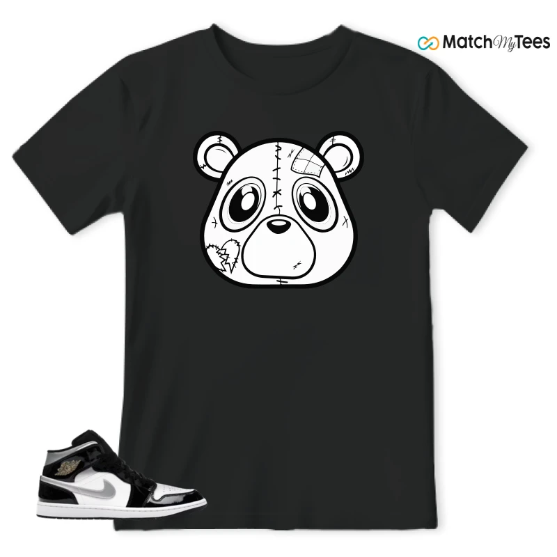 NIKE AIR JORDAN 1 MID SE BLACK WHITE SNEAKER Matching Tees t-shirt