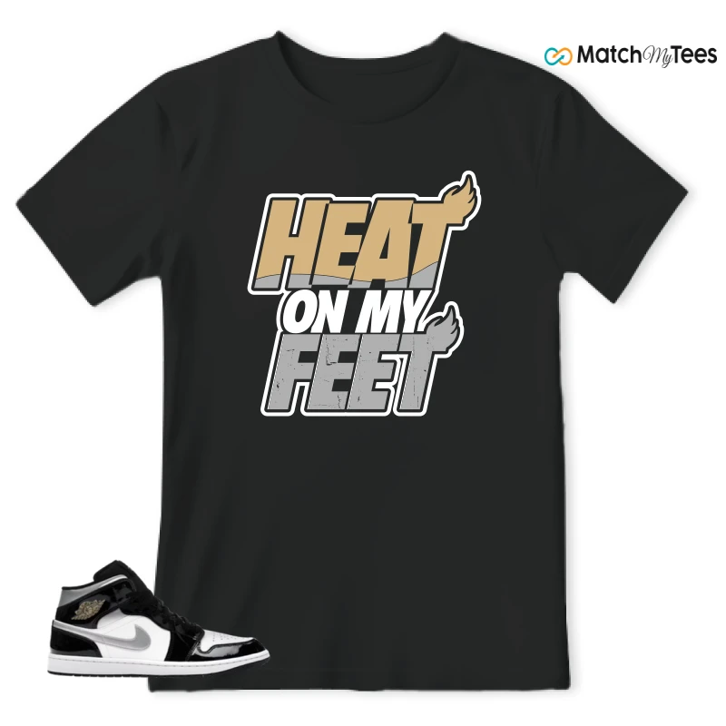 NIKE AIR JORDAN 1 MID SE BLACK WHITE SNEAKER Matching Tees t-shirt