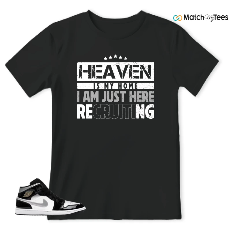 NIKE AIR JORDAN 1 MID SE BLACK WHITE SNEAKER Matching Tees t-shirt