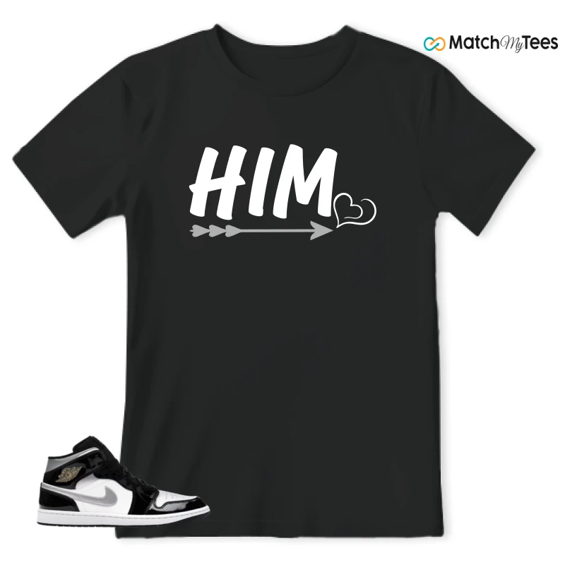 NIKE AIR JORDAN 1 MID SE BLACK WHITE SNEAKER Matching Tees t-shirt
