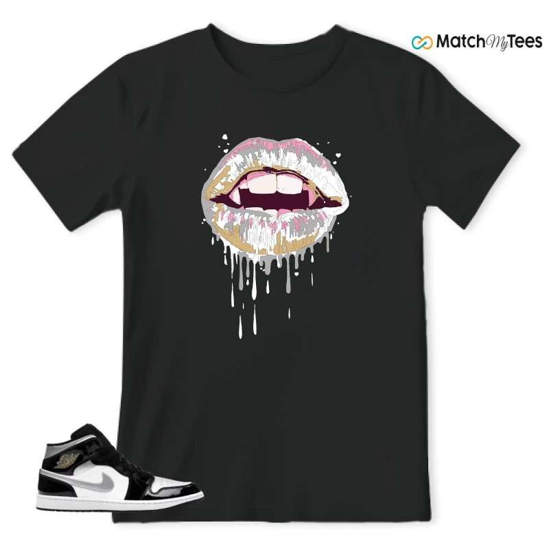 NIKE AIR JORDAN 1 MID SE BLACK WHITE SNEAKER Matching Tees t-shirt