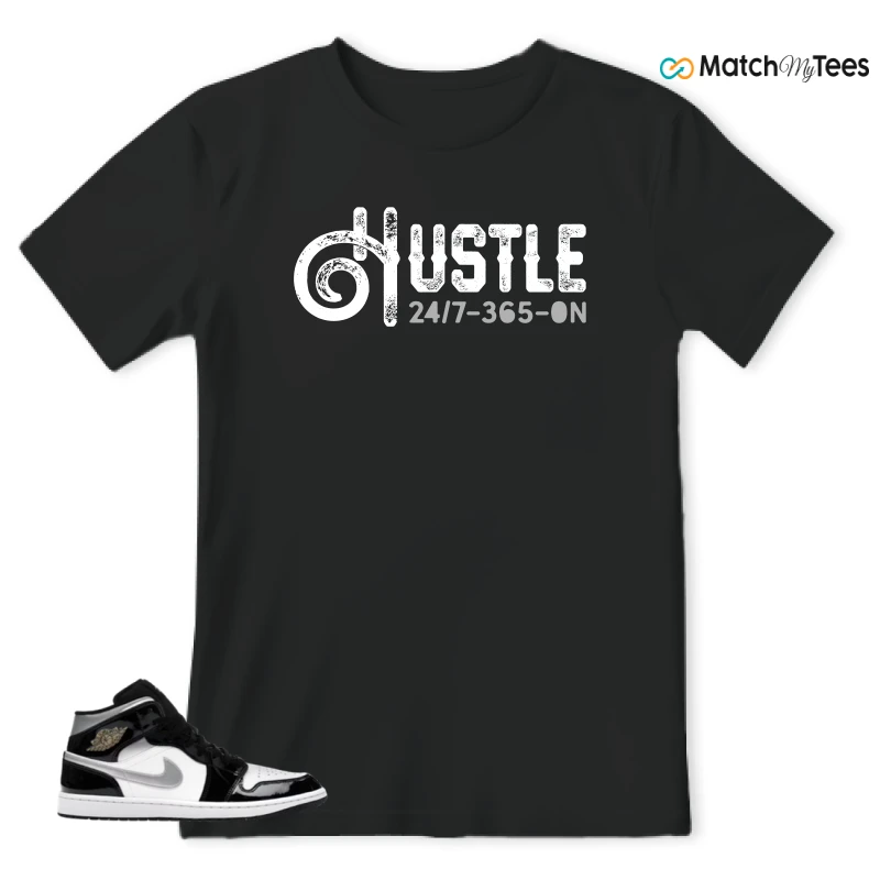 NIKE AIR JORDAN 1 MID SE BLACK WHITE SNEAKER Matching Tees t-shirt
