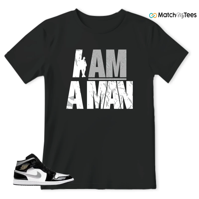 NIKE AIR JORDAN 1 MID SE BLACK WHITE SNEAKER Matching Tees t-shirt