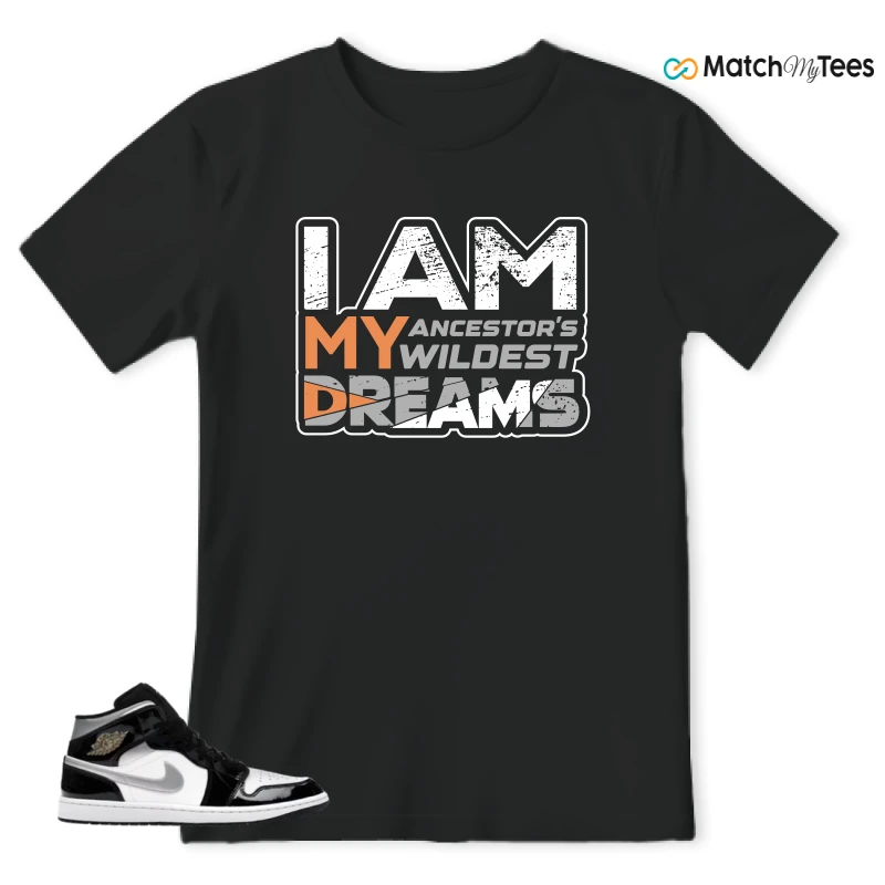 NIKE AIR JORDAN 1 MID SE BLACK WHITE SNEAKER Matching Tees t-shirt