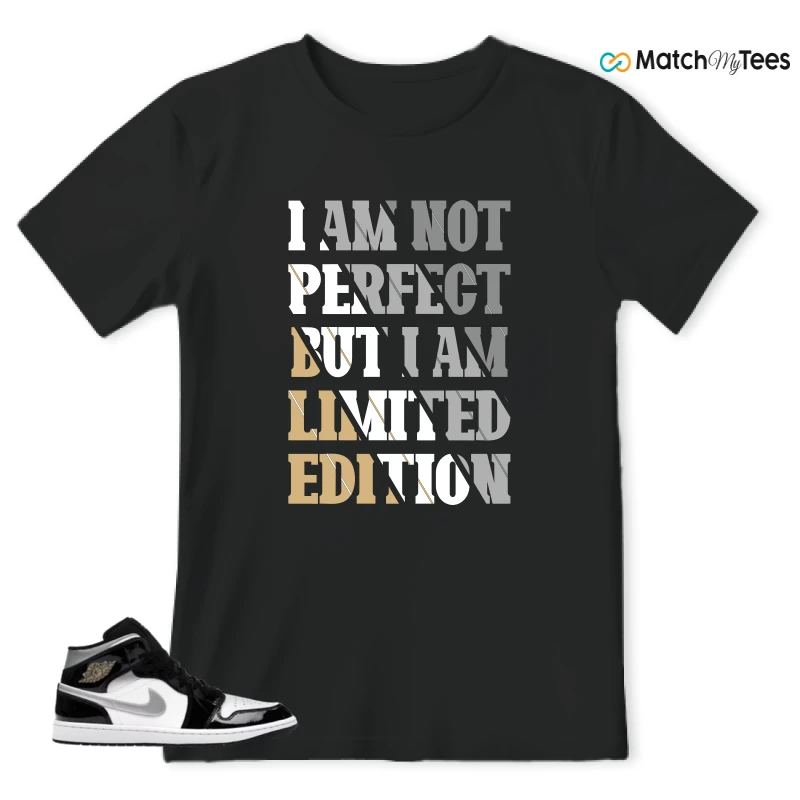 NIKE AIR JORDAN 1 MID SE BLACK WHITE SNEAKER Matching Tees t-shirt