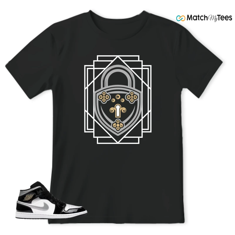 NIKE AIR JORDAN 1 MID SE BLACK WHITE SNEAKER Matching Tees t-shirt