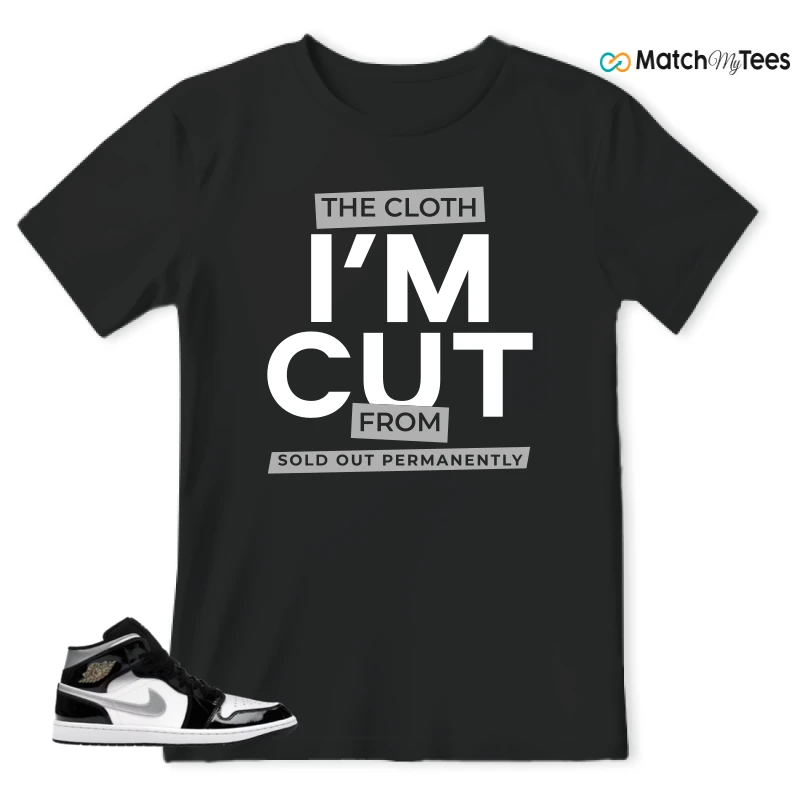 NIKE AIR JORDAN 1 MID SE BLACK WHITE SNEAKER Matching Tees t-shirt
