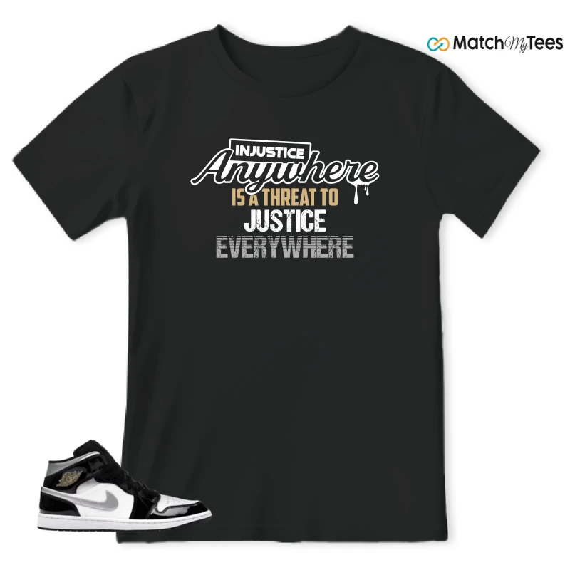 NIKE AIR JORDAN 1 MID SE BLACK WHITE SNEAKER Matching Tees t-shirt