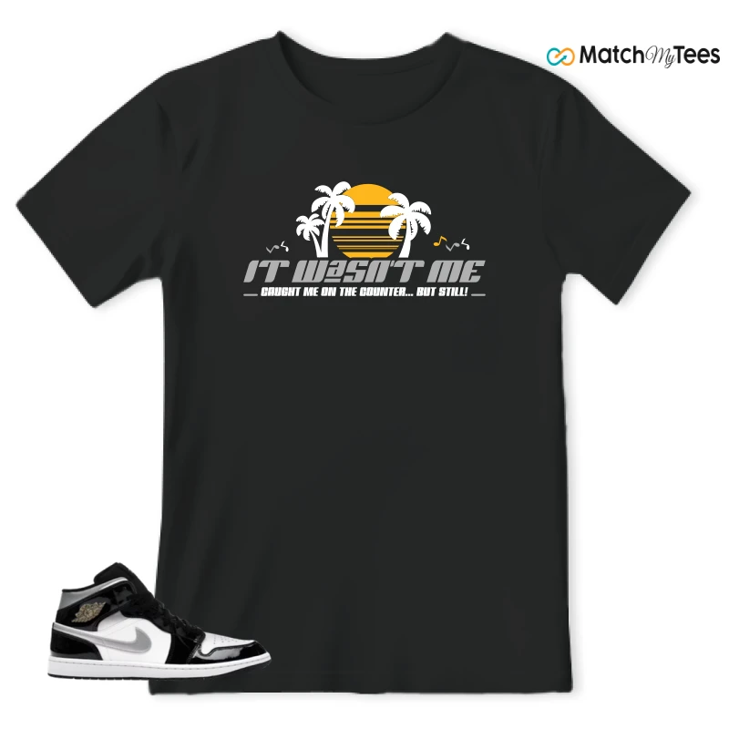 NIKE AIR JORDAN 1 MID SE BLACK WHITE SNEAKER Matching Tees t-shirt