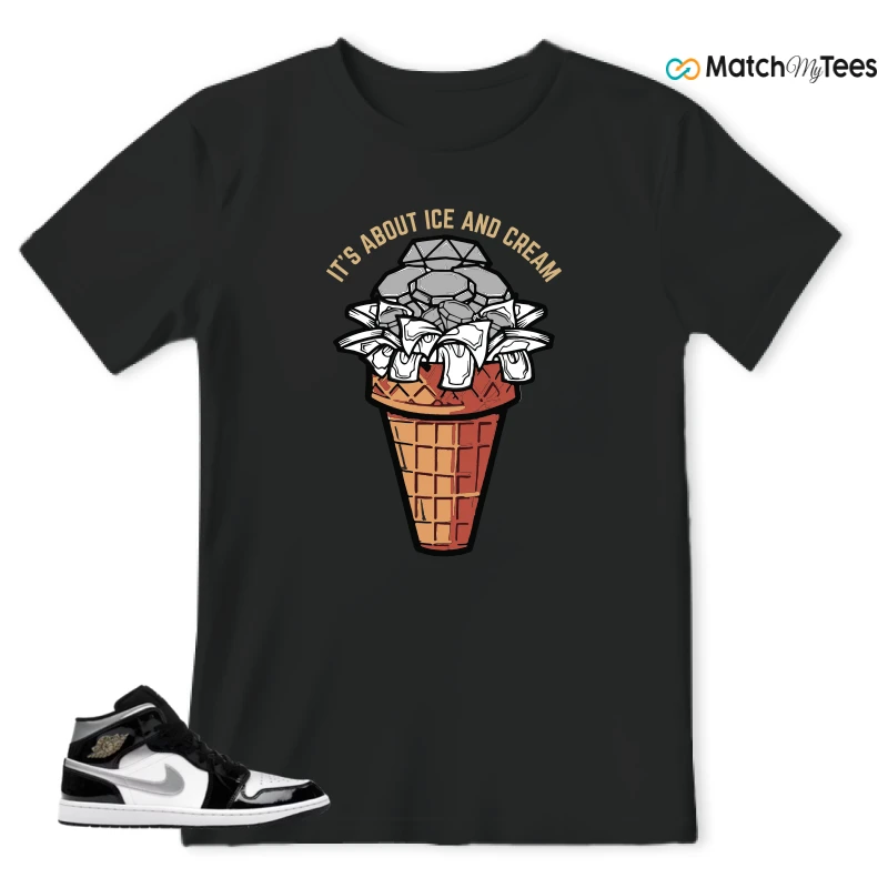 NIKE AIR JORDAN 1 MID SE BLACK WHITE SNEAKER Matching Tees t-shirt