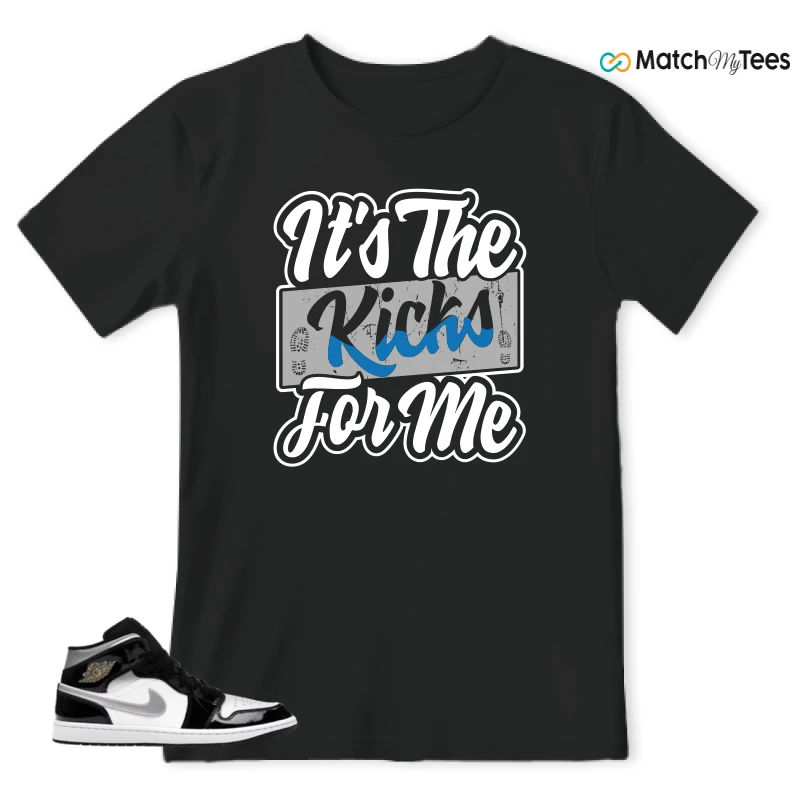 NIKE AIR JORDAN 1 MID SE BLACK WHITE SNEAKER Matching Tees t-shirt