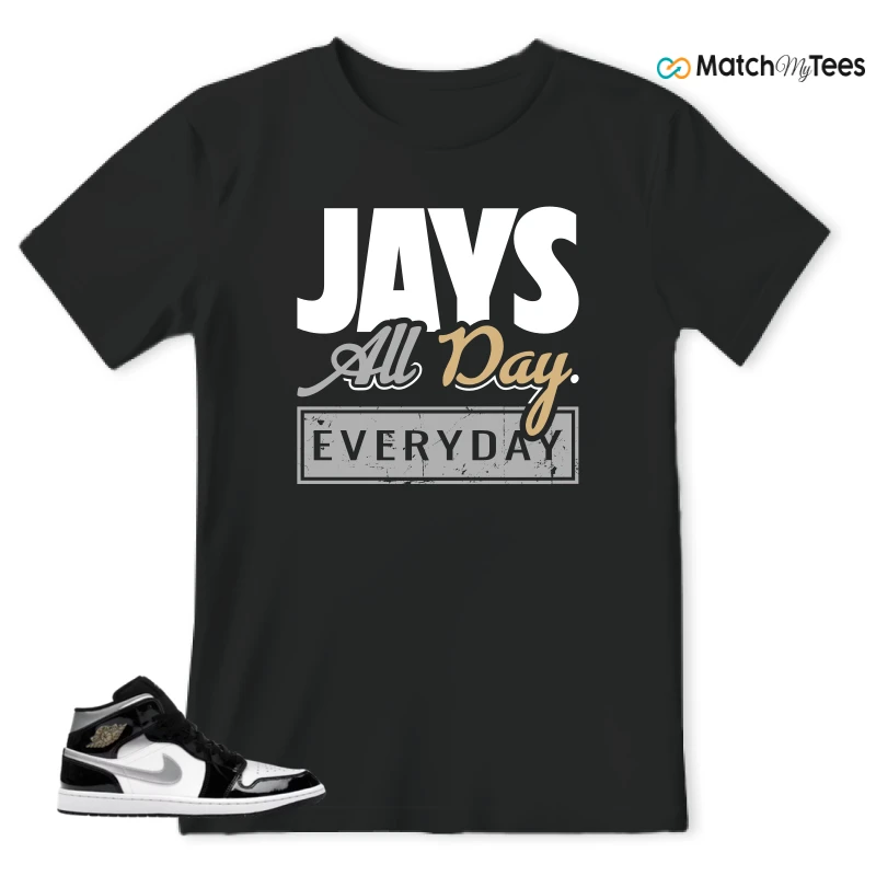 NIKE AIR JORDAN 1 MID SE BLACK WHITE SNEAKER Matching Tees t-shirt