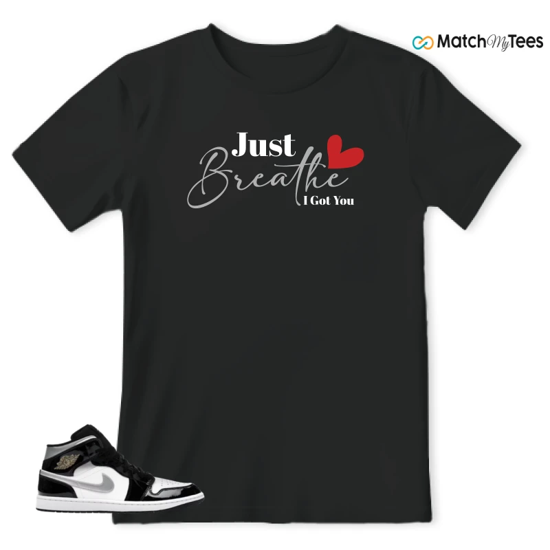NIKE AIR JORDAN 1 MID SE BLACK WHITE SNEAKER Matching Tees t-shirt