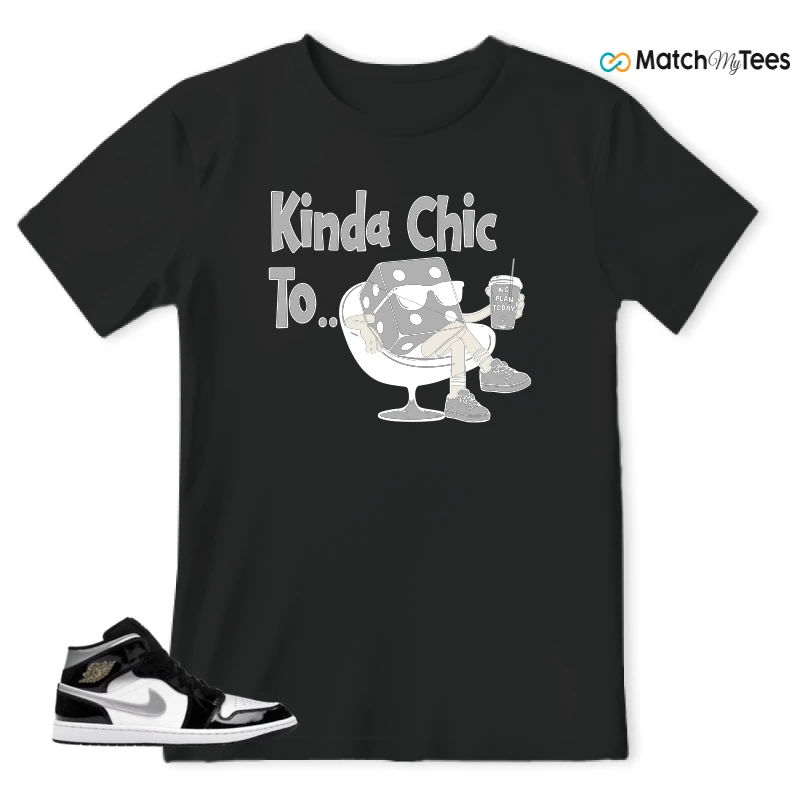 NIKE AIR JORDAN 1 MID SE BLACK WHITE SNEAKER Matching Tees t-shirt