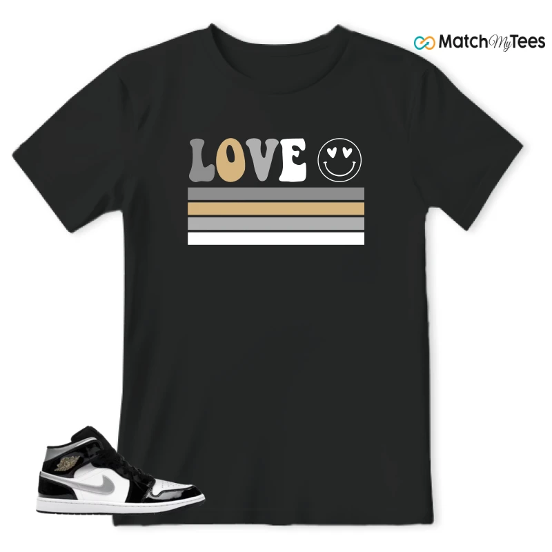 NIKE AIR JORDAN 1 MID SE BLACK WHITE SNEAKER Matching Tees t-shirt