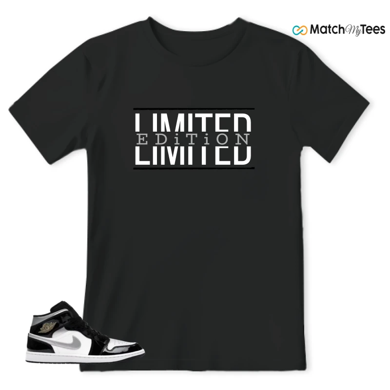 NIKE AIR JORDAN 1 MID SE BLACK WHITE SNEAKER Matching Tees t-shirt