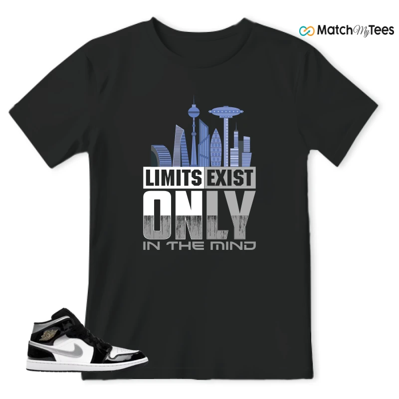 NIKE AIR JORDAN 1 MID SE BLACK WHITE SNEAKER Matching Tees t-shirt