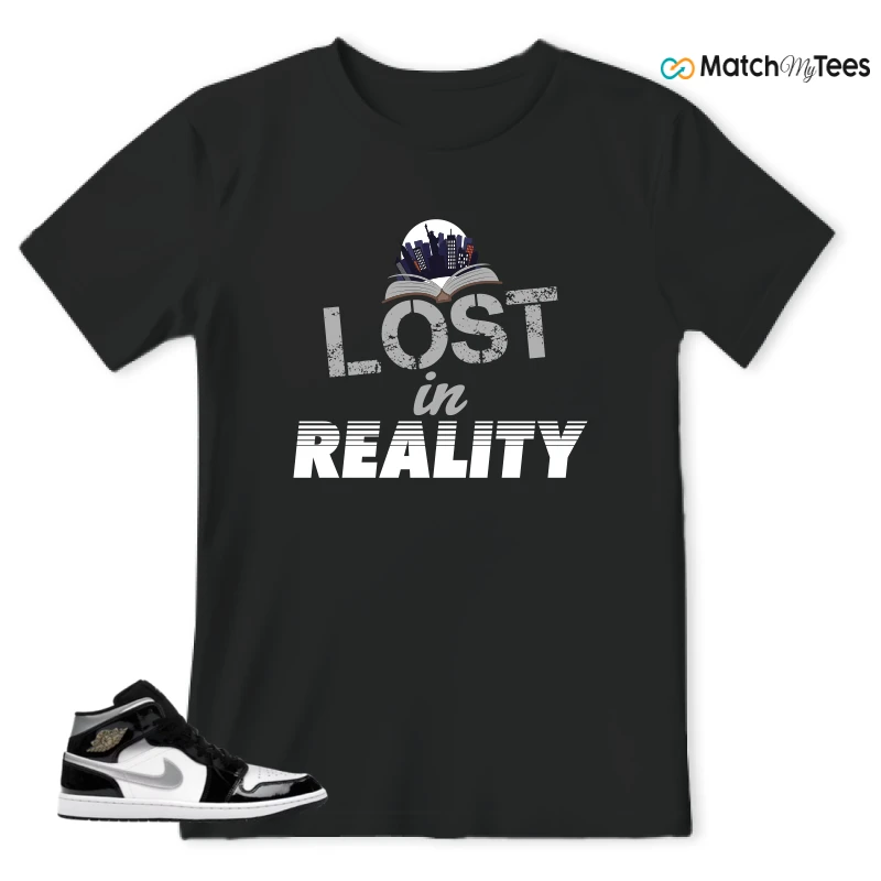 NIKE AIR JORDAN 1 MID SE BLACK WHITE SNEAKER Matching Tees t-shirt