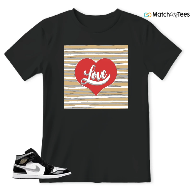 NIKE AIR JORDAN 1 MID SE BLACK WHITE SNEAKER Matching Tees t-shirt