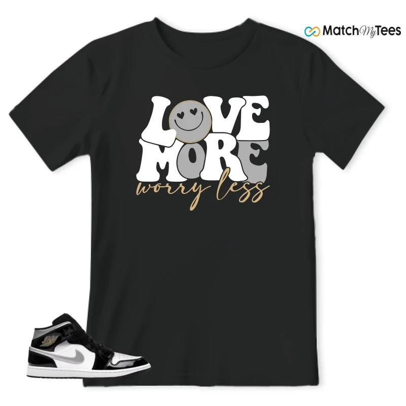 NIKE AIR JORDAN 1 MID SE BLACK WHITE SNEAKER Matching Tees t-shirt