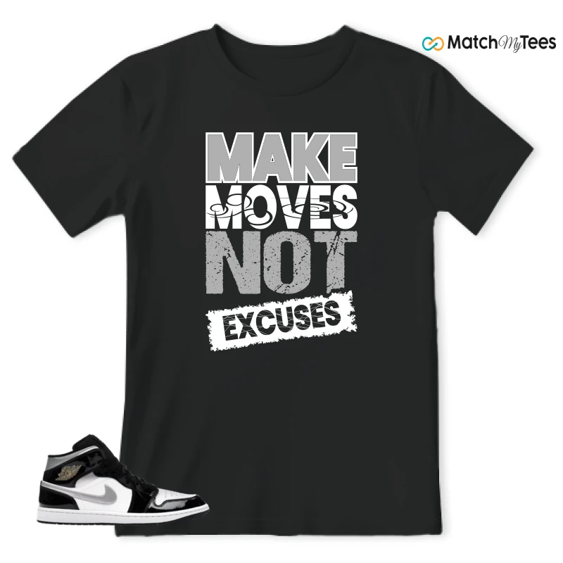NIKE AIR JORDAN 1 MID SE BLACK WHITE SNEAKER Matching Tees t-shirt