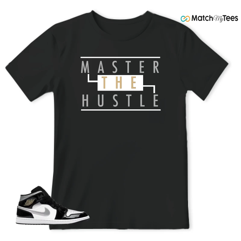 NIKE AIR JORDAN 1 MID SE BLACK WHITE SNEAKER Matching Tees t-shirt