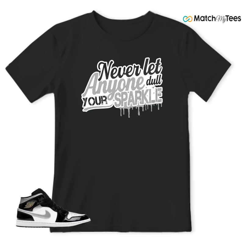 NIKE AIR JORDAN 1 MID SE BLACK WHITE SNEAKER Matching Tees t-shirt