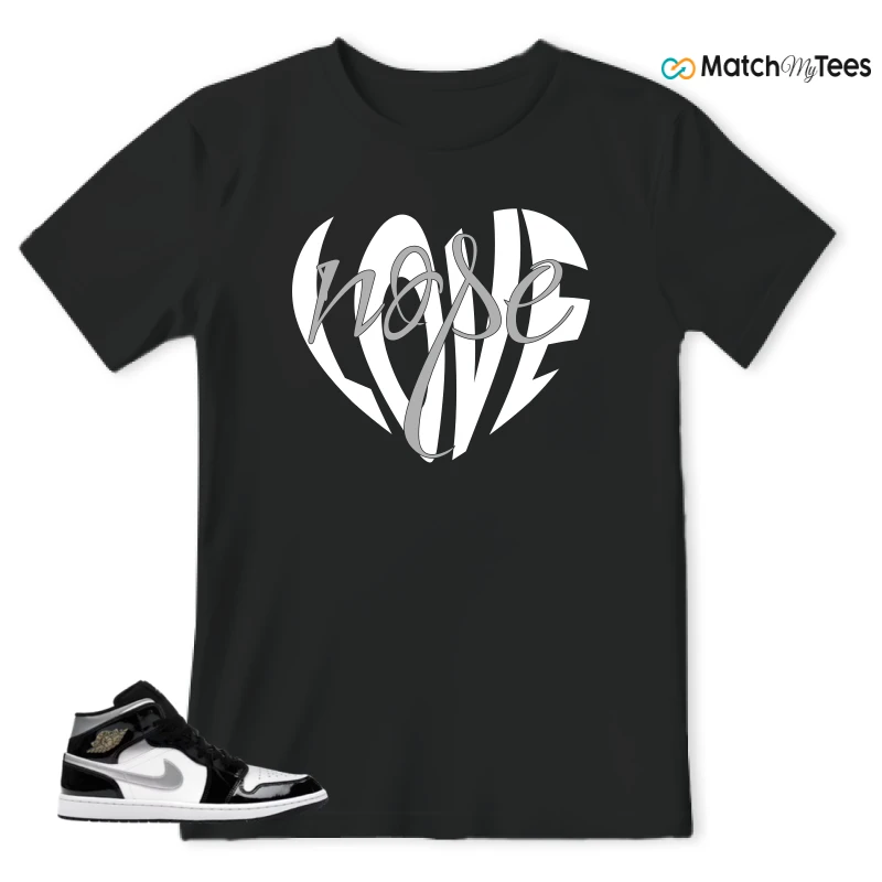 NIKE AIR JORDAN 1 MID SE BLACK WHITE SNEAKER Matching Tees t-shirt