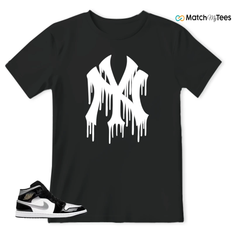 NIKE AIR JORDAN 1 MID SE BLACK WHITE SNEAKER Matching Tees t-shirt