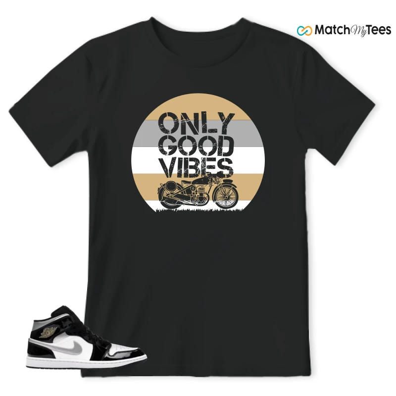 NIKE AIR JORDAN 1 MID SE BLACK WHITE SNEAKER Matching Tees t-shirt