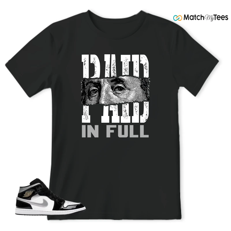 NIKE AIR JORDAN 1 MID SE BLACK WHITE SNEAKER Matching Tees t-shirt