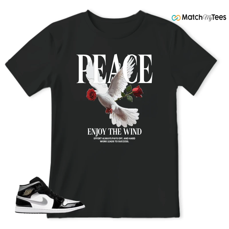 NIKE AIR JORDAN 1 MID SE BLACK WHITE SNEAKER Matching Tees t-shirt