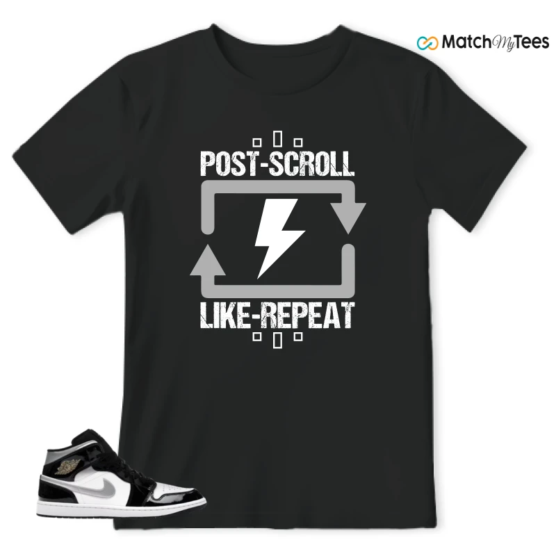 NIKE AIR JORDAN 1 MID SE BLACK WHITE SNEAKER Matching Tees t-shirt