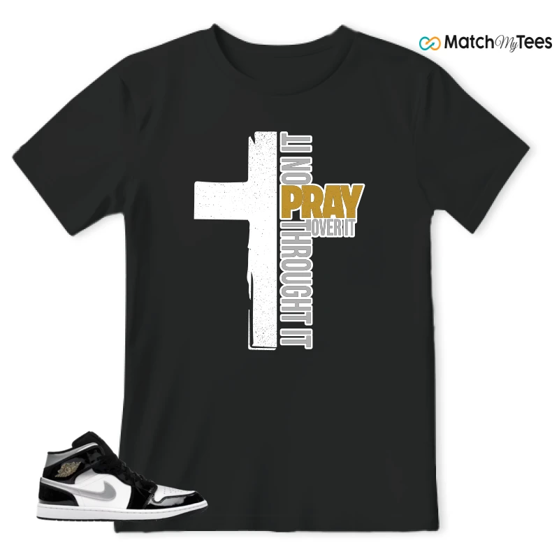 NIKE AIR JORDAN 1 MID SE BLACK WHITE SNEAKER Matching Tees t-shirt