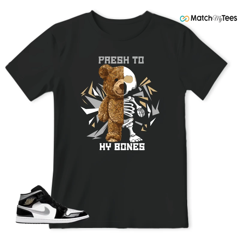 NIKE AIR JORDAN 1 MID SE BLACK WHITE SNEAKER Matching Tees t-shirt