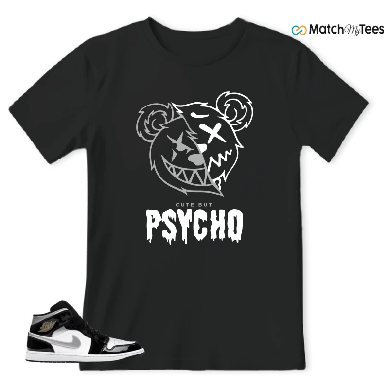 NIKE AIR JORDAN 1 MID SE BLACK WHITE SNEAKER Matching Tees t-shirt