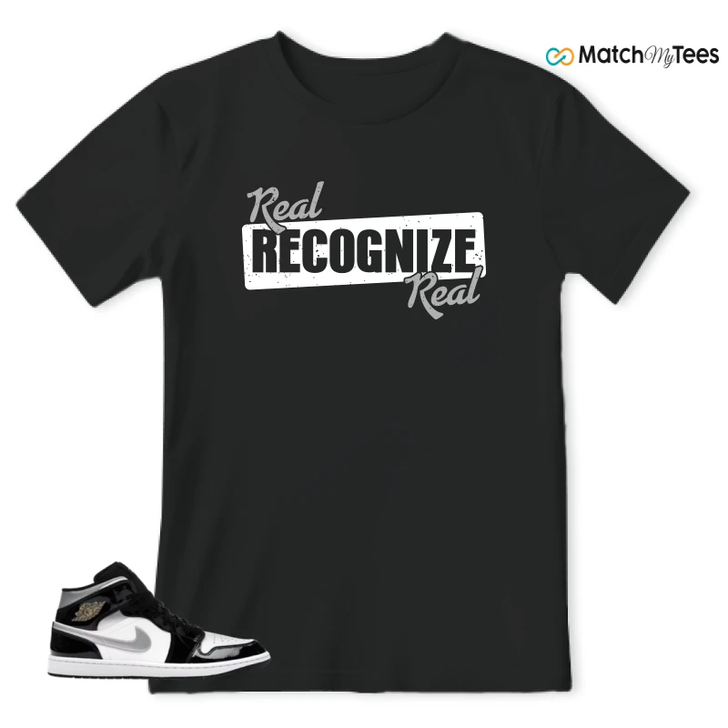 NIKE AIR JORDAN 1 MID SE BLACK WHITE SNEAKER Matching Tees t-shirt