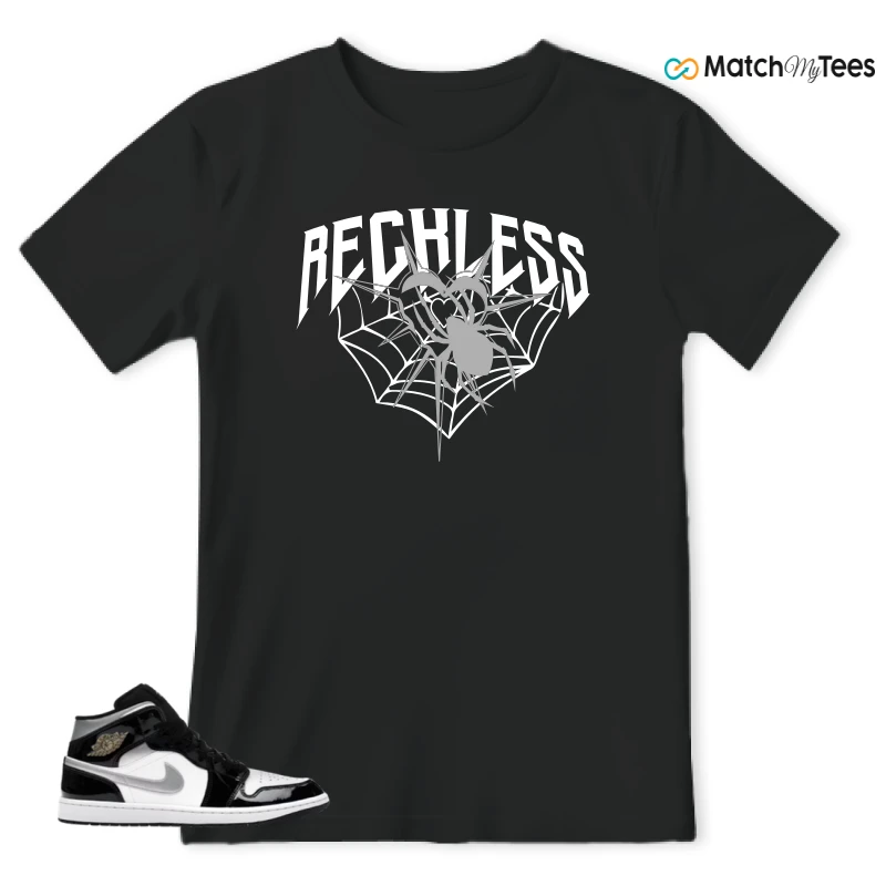 NIKE AIR JORDAN 1 MID SE BLACK WHITE SNEAKER Matching Tees t-shirt