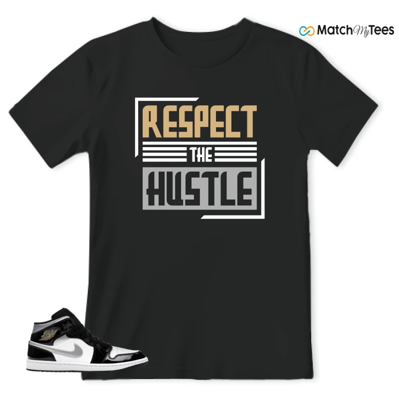 NIKE AIR JORDAN 1 MID SE BLACK WHITE SNEAKER Matching Tees t-shirt