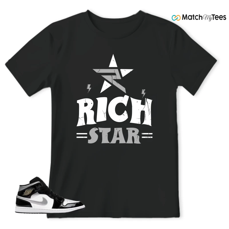 NIKE AIR JORDAN 1 MID SE BLACK WHITE SNEAKER Matching Tees t-shirt