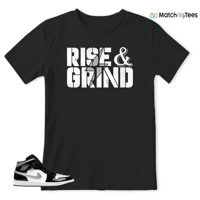 NIKE AIR JORDAN 1 MID SE BLACK WHITE SNEAKER Matching Tees t-shirt