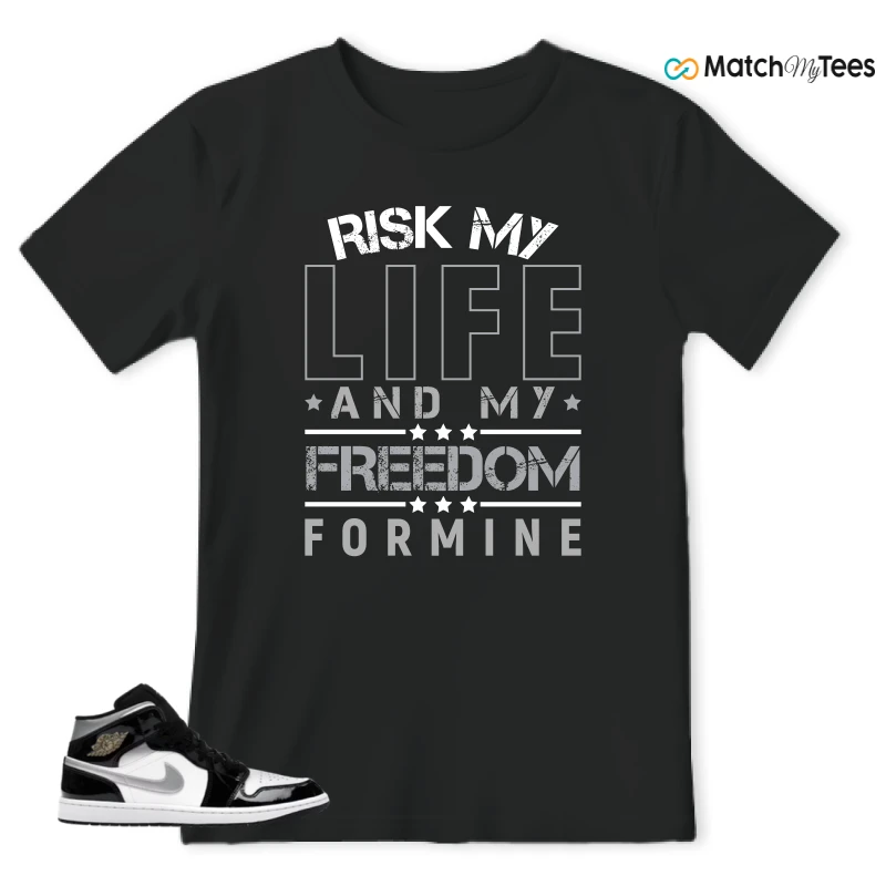 NIKE AIR JORDAN 1 MID SE BLACK WHITE SNEAKER Matching Tees t-shirt