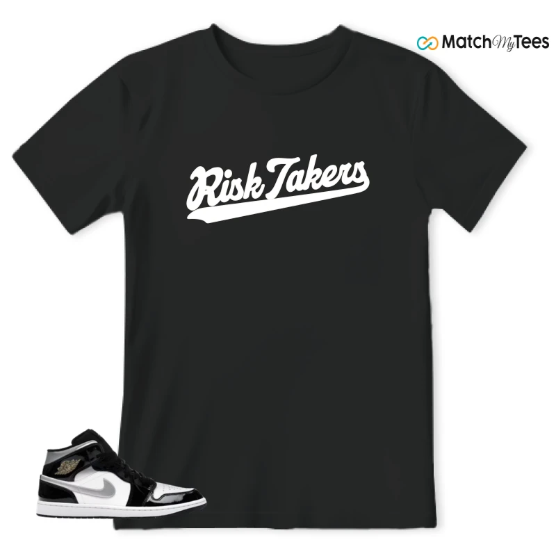 NIKE AIR JORDAN 1 MID SE BLACK WHITE SNEAKER Matching Tees t-shirt