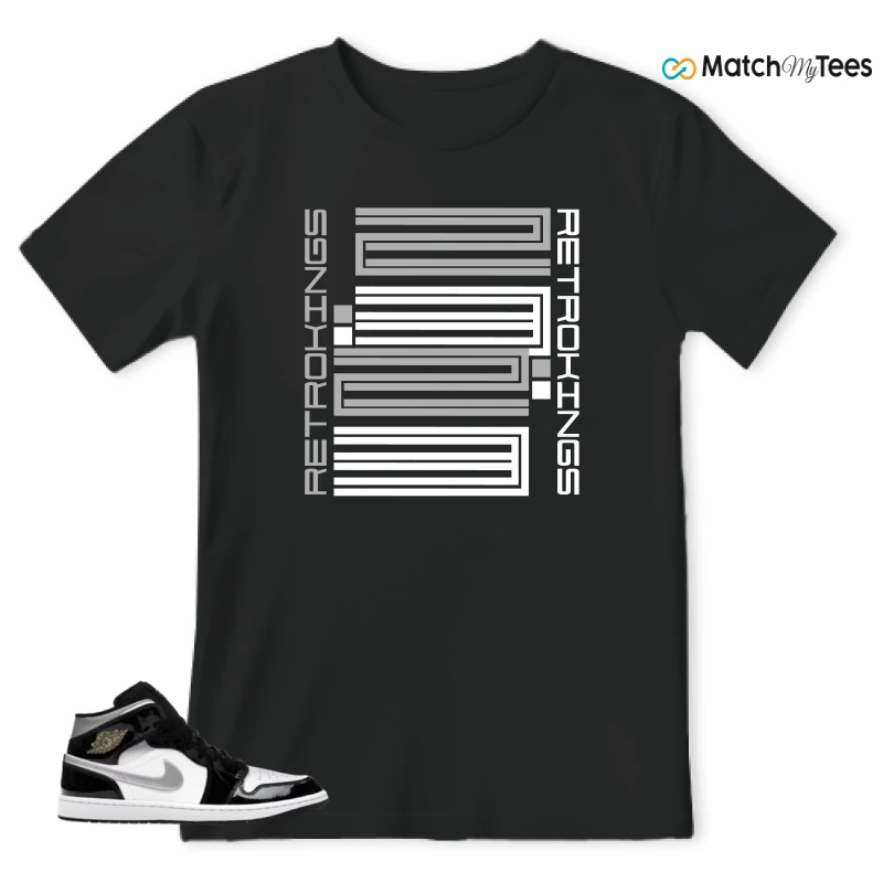 NIKE AIR JORDAN 1 MID SE BLACK WHITE SNEAKER Matching Tees t-shirt