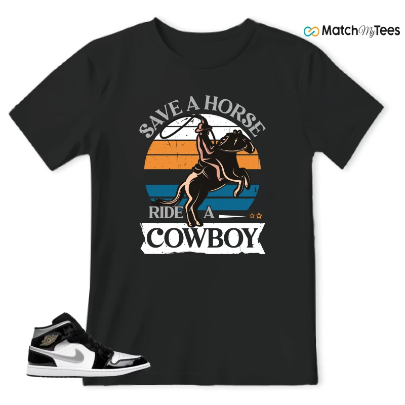 NIKE AIR JORDAN 1 MID SE BLACK WHITE SNEAKER Matching Tees t-shirt