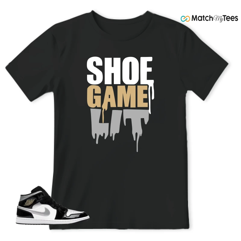 NIKE AIR JORDAN 1 MID SE BLACK WHITE SNEAKER Matching Tees t-shirt