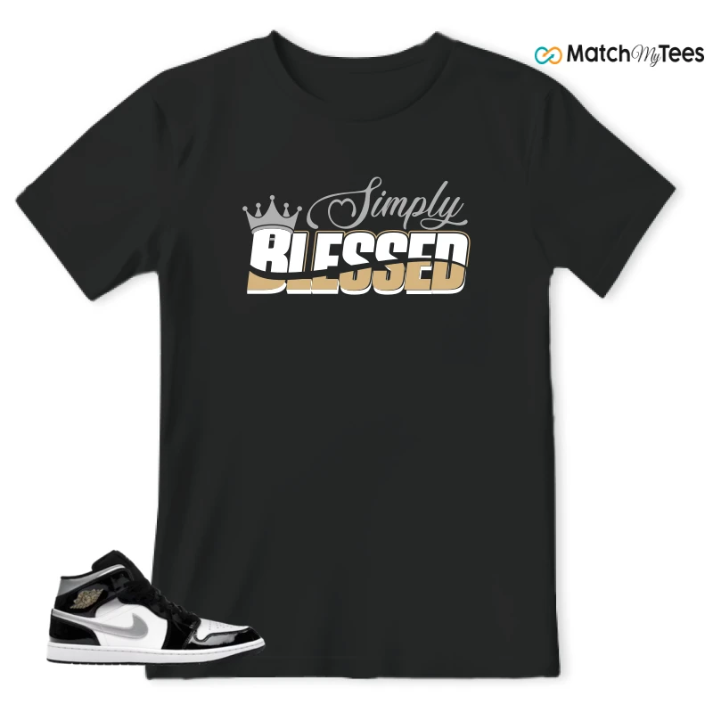 NIKE AIR JORDAN 1 MID SE BLACK WHITE SNEAKER Matching Tees t-shirt