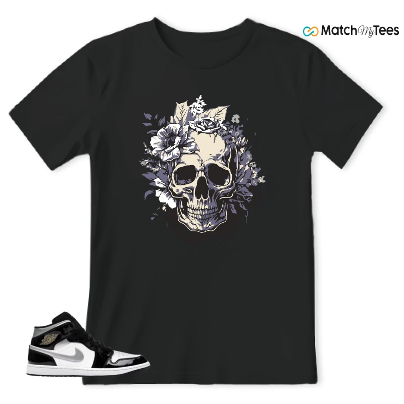 NIKE AIR JORDAN 1 MID SE BLACK WHITE SNEAKER Matching Tees t-shirt